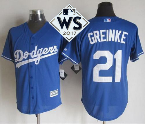 Dodgers #21 Zack Greinke Blue New Cool Base World Series Bound Stitched MLB Jersey